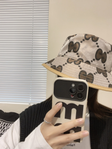 Gucci Jumbo GG Canvas Bucket Cap Hat Grey