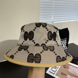 Gucci Jumbo GG Canvas Bucket Cap Hat Grey