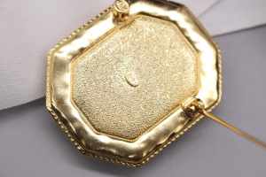 Chanel CC Black Gold Brooch
