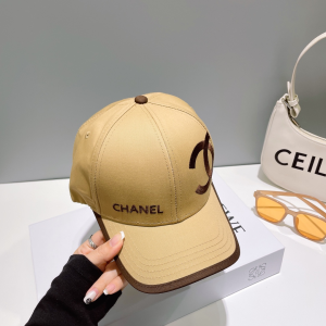 Chanel CC Logo Beige Canvas Baseball Cap Hat