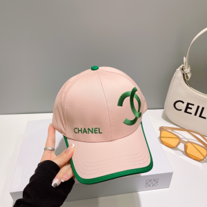 Chanel CC Logo Pink Canvas Baseball Cap Hat