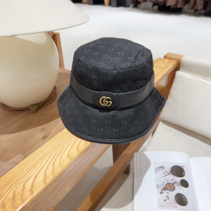 Gucci Black GG Canvas Bucket Cap Hat