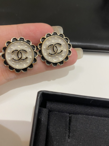 Chanel CC Logo Circle Earrings