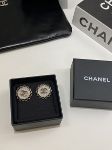 Chanel CC Logo Circle Earrings