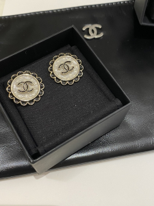 Chanel CC Logo Circle Earrings