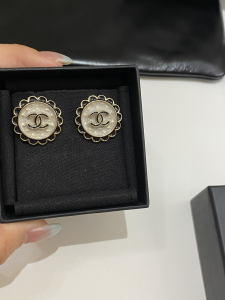 Chanel CC Logo Circle Earrings