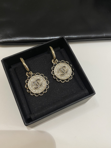 Chanel CC Logo Circle Earrings