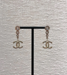 Chanel CC Logo Pendant Earrings