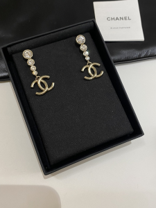 Chanel CC Logo Pendant Earrings