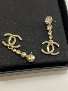Chanel CC Logo Pendant Earrings