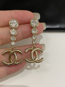 Chanel CC Logo Pendant Earrings