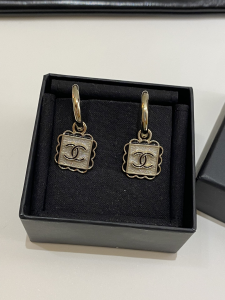 Chanel CC Logo Square Earrings