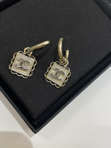 Chanel CC Logo Square Earrings