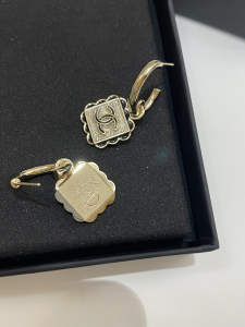 Chanel CC Logo Square Earrings