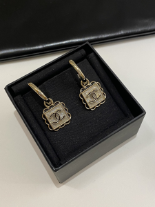 Chanel CC Logo Square Earrings