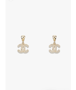 Chanel Crystals CC Logo Earrings