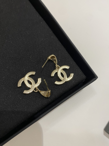 Chanel Crystals CC Logo Earrings