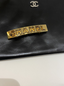 Chanel Vintage Logo Hair Clip Gold