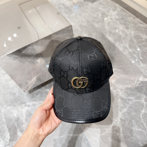 Gucci Black GG Canavs Baseball Cap Hat