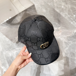 Gucci Black GG Canavs Baseball Cap Hat