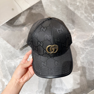 Gucci Black GG Canavs Baseball Cap Hat