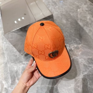 Gucci Orange GG Canavs Baseball Cap Hat