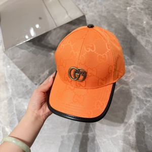Gucci Orange GG Canavs Baseball Cap Hat