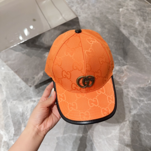 Gucci Orange GG Canavs Baseball Cap Hat