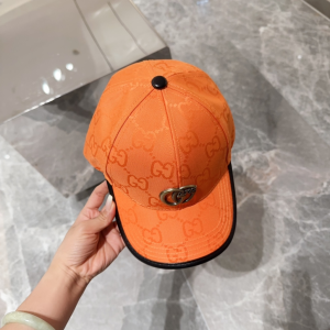 Gucci Orange GG Canavs Baseball Cap Hat
