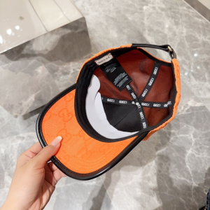 Gucci Orange GG Canavs Baseball Cap Hat