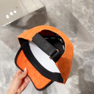Gucci Orange GG Canavs Baseball Cap Hat