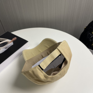 Prada Logo Beige Canavs Baseball Cap Hat