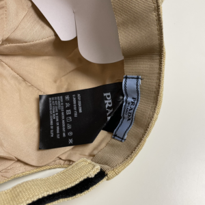 Prada Logo Beige Canavs Baseball Cap Hat