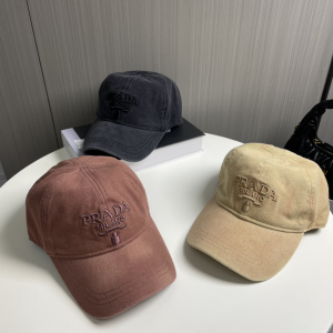 Prada Logo Black Canavs Baseball Cap Hat