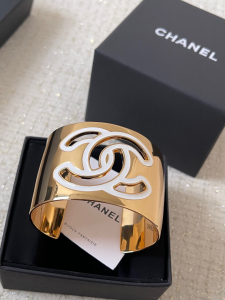 Chanel CC Logo Open Cuff Wide Bracelet