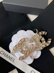 Chanel Gold Crystal CC Earrings