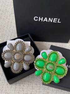 Chanel Pearl Crystal CC Brooch