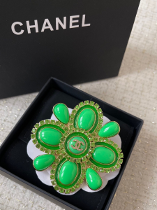 Chanel Pearl Crystal CC Brooch