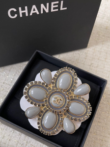 Chanel Pearl Crystal CC Brooch