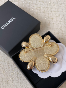 Chanel Pearl Crystal CC Brooch