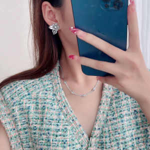 Chanel Silver CC Flower Earrings