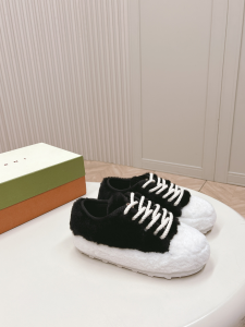 Marni Teddy Two Tone Faux Fur Tennis Sneaker Black White Marni Teddy Two Tone Faux Fur Tennis Sneaker Black White