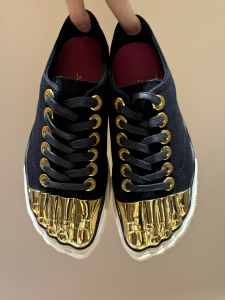 Schiaparelli Trompe Loeil Toe Canvas Trainers Sneakers Black Schiaparelli Trompe Loeil Toe Canvas Trainers Sneakers Black
