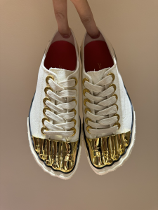 Schiaparelli Trompe Loeil Toe Canvas Trainers Sneakers White Schiaparelli Trompe Loeil Toe Canvas Trainers Sneakers White