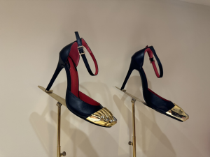 Schiaparelli Trompe Loeil Toe Leather Pumps with Ankle Strap Black Schiaparelli Trompe Loeil Toe Leather Pumps with Ankle Strap Black