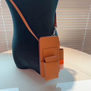 Hermes epsom leather hermesway phone case with strap Light Brown Hermes epsom leather hermesway phone case with strap Light Brown