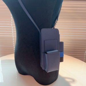 Hermes epsom leather hermesway phone case with strap Navy Blue Hermes epsom leather hermesway phone case with strap Navy Blue