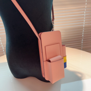 Hermes epsom leather hermesway phone case with strap Pink Hermes epsom leather hermesway phone case with strap Pink