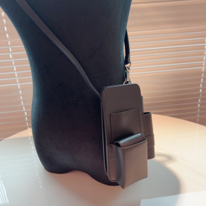 Hermes epsom leather hermesway phone case with strap black Hermes epsom leather hermesway phone case with strap black