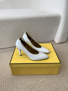 Fendi White Leather Pumps 100MM